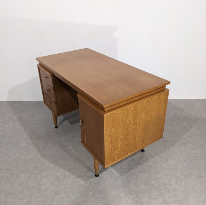 Bureau chêne clair mid-century – Image 2