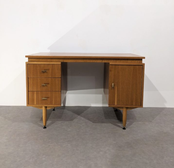 Bureau chêne clair mid-century – Image 5