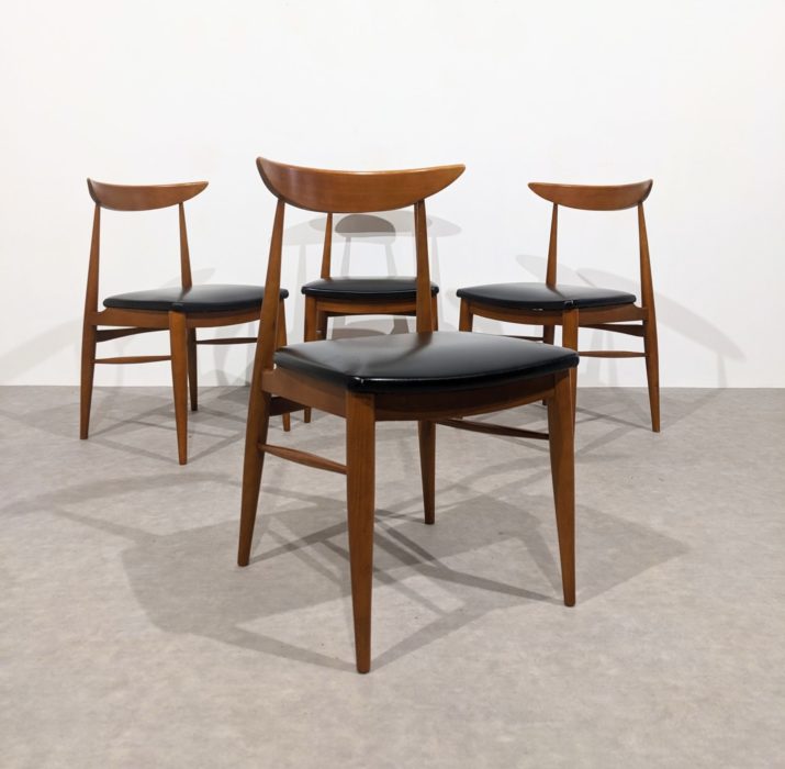 Suite de quatre chaises vintage mid-century – Image 3