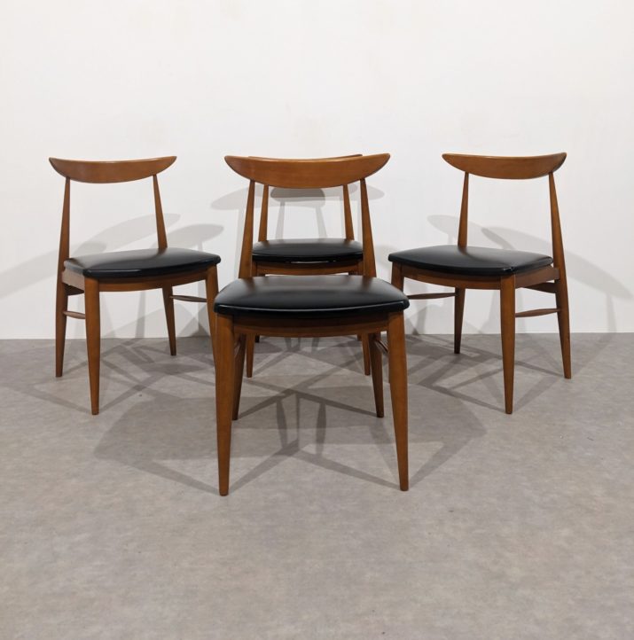 Suite de quatre chaises vintage mid-century – Image 2