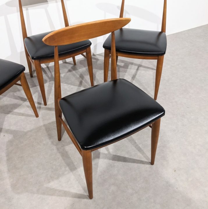 Suite de quatre chaises vintage mid-century – Image 7