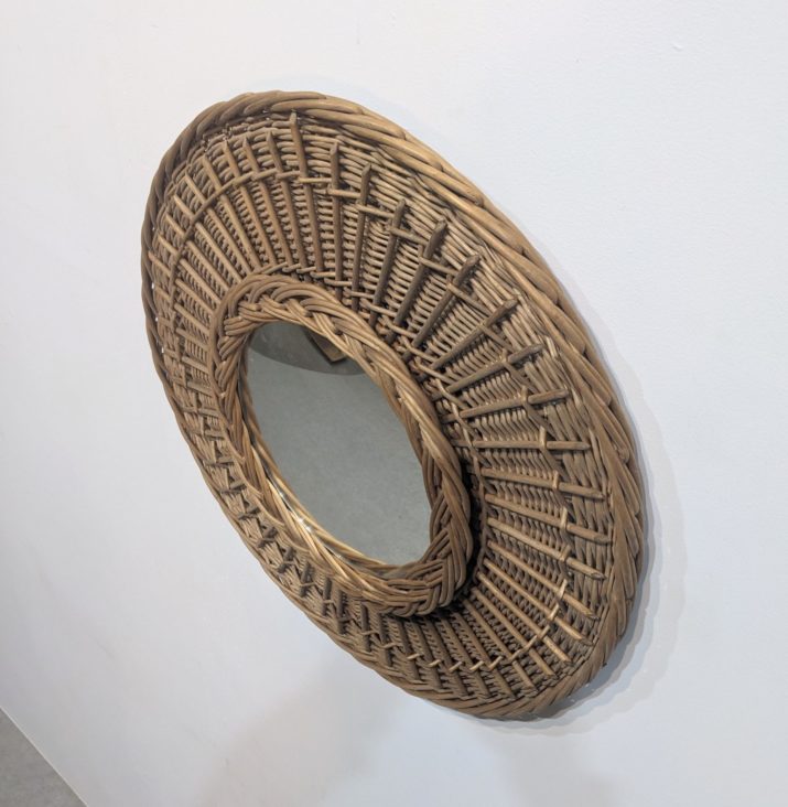 Miroir vintage rotin tressé – Image 3