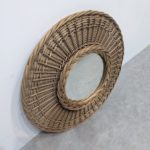 Miroir vintage rotin tressé