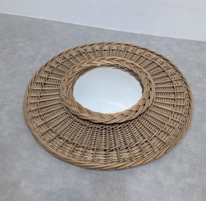 Miroir vintage rotin tressé – Image 2
