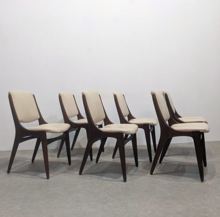 Suite de six chaises mid-century – Image 4