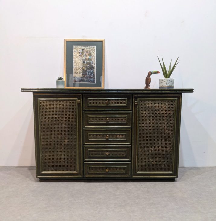 Buffet vintage en rotin – Image 7