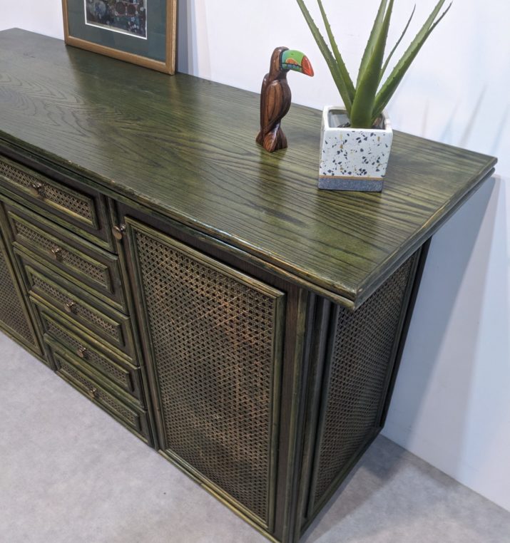 Buffet vintage en rotin – Image 6