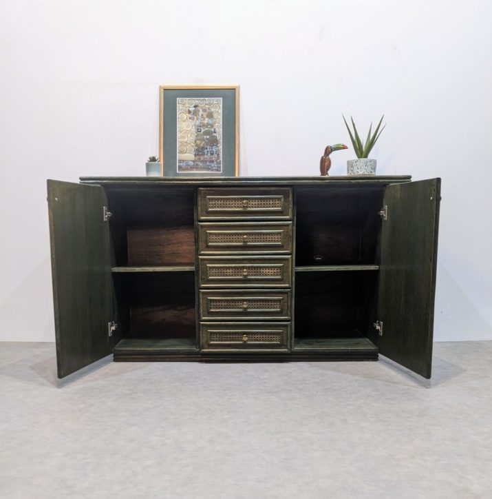 Buffet vintage en rotin – Image 2
