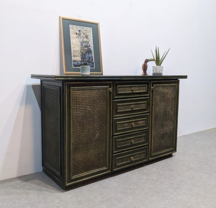 Buffet vintage en rotin – Image 8