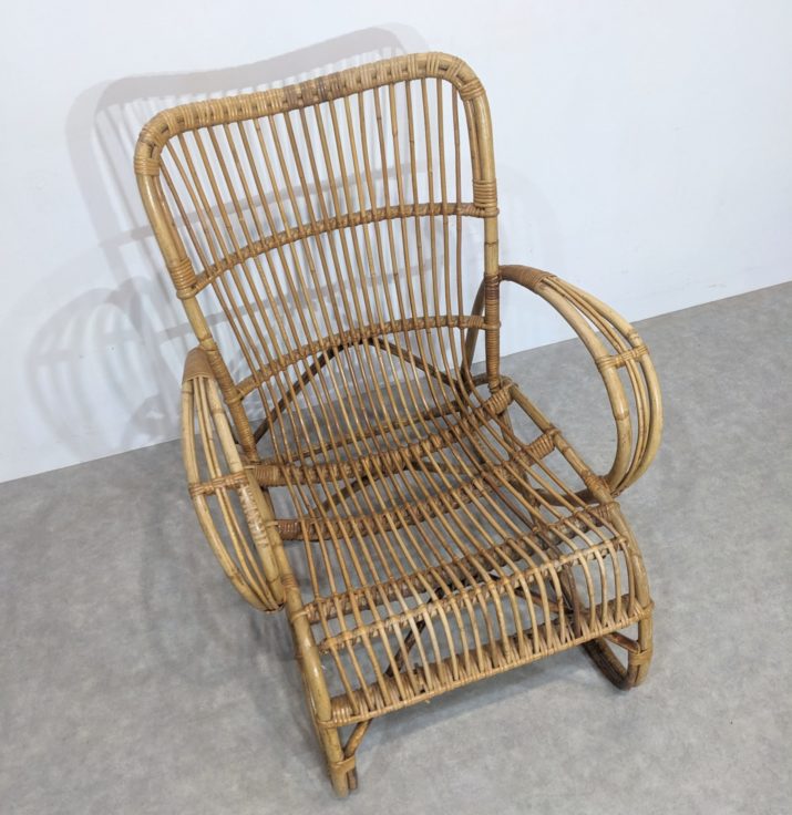 Fauteuil en rotin sixities – Image 3