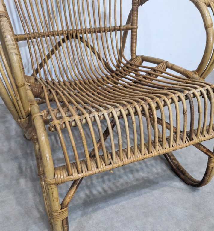 Fauteuil en rotin sixities – Image 5