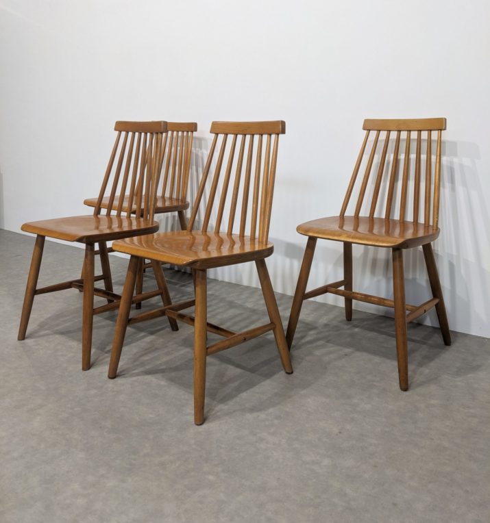 Suite de 4 chaises vintage – Image 3