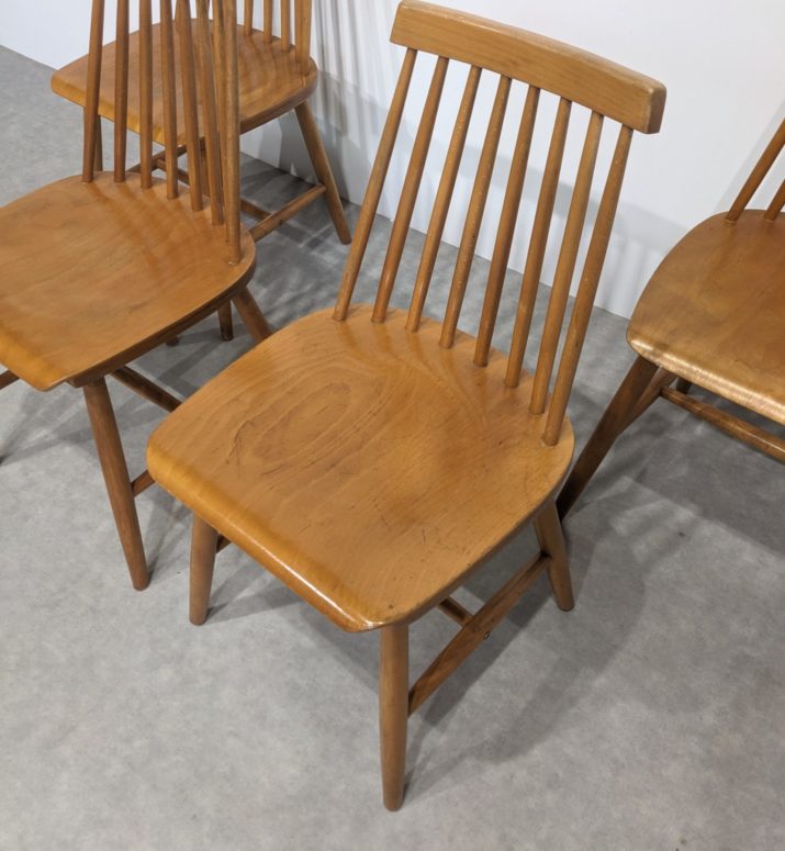Suite de 4 chaises vintage – Image 2