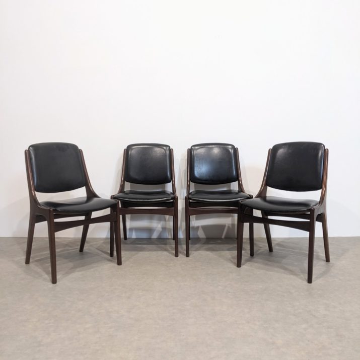 Suite de quatre chaises mid-century – Image 8