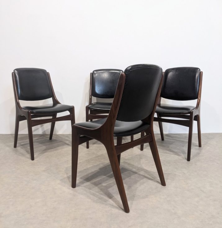 Suite de quatre chaises mid-century – Image 2