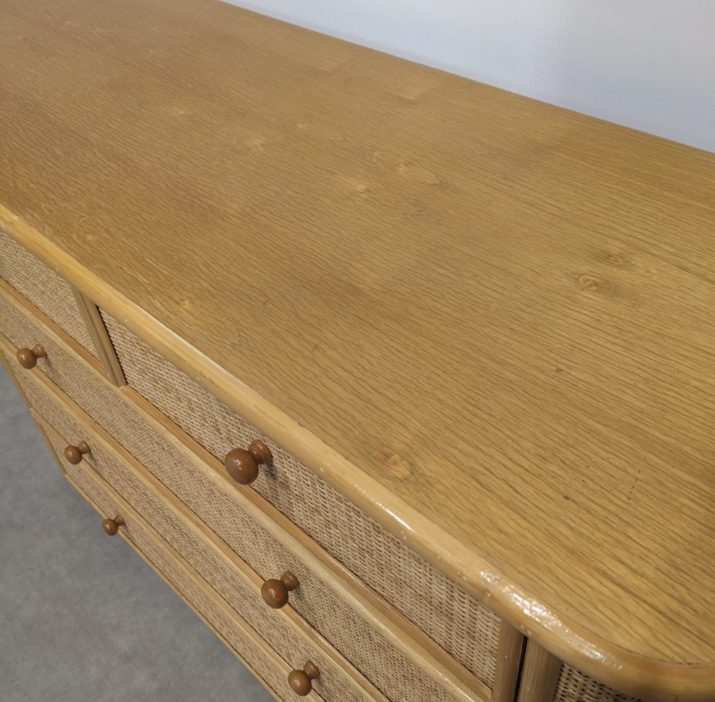 Commode vintage en rotin – Image 6
