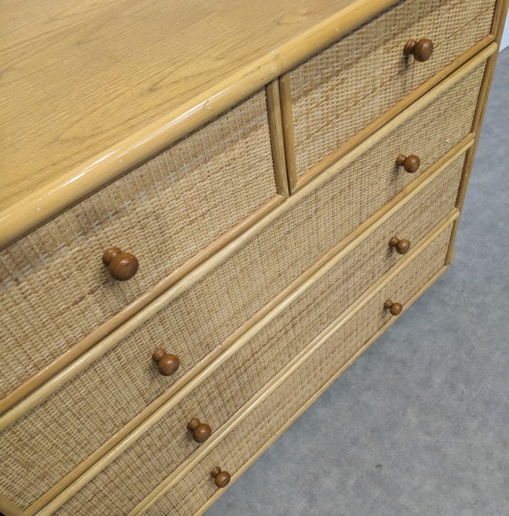 Commode vintage en rotin – Image 5