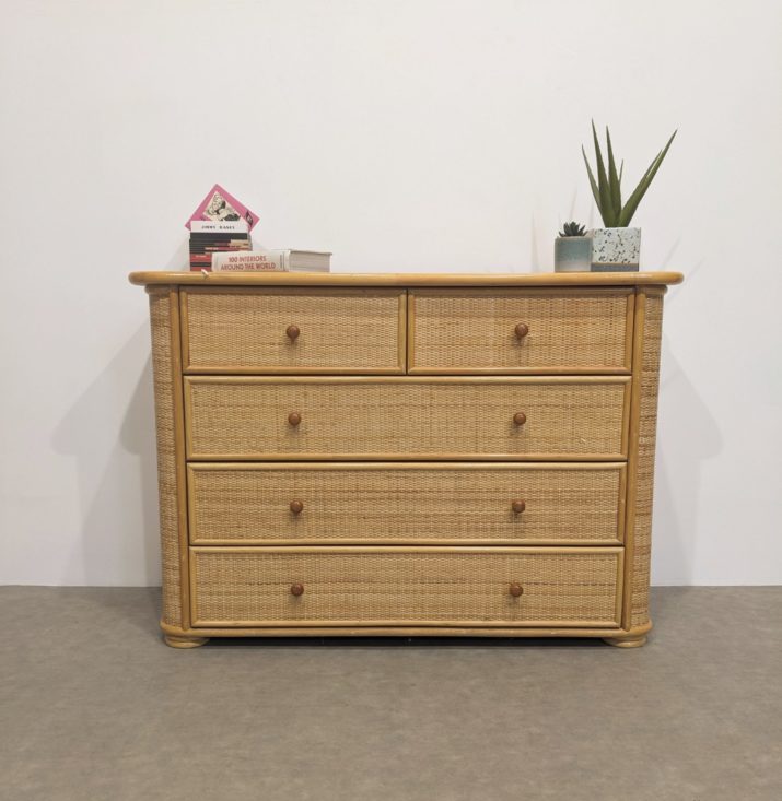 Commode vintage en rotin – Image 9