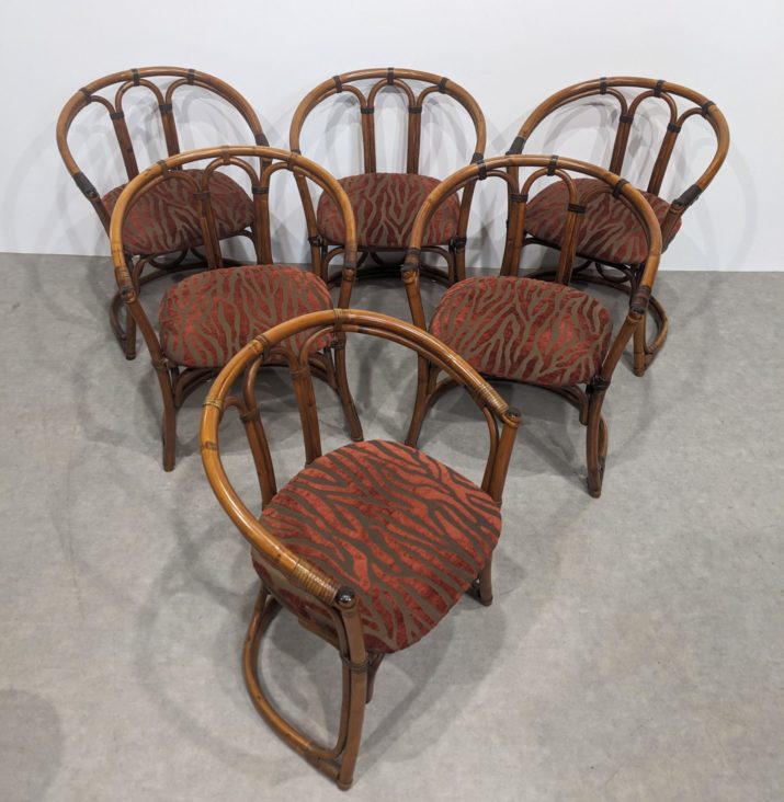 Suite de 6 chaises  bambou – Image 7
