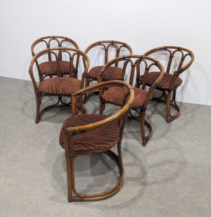 Suite de 6 chaises  bambou – Image 6