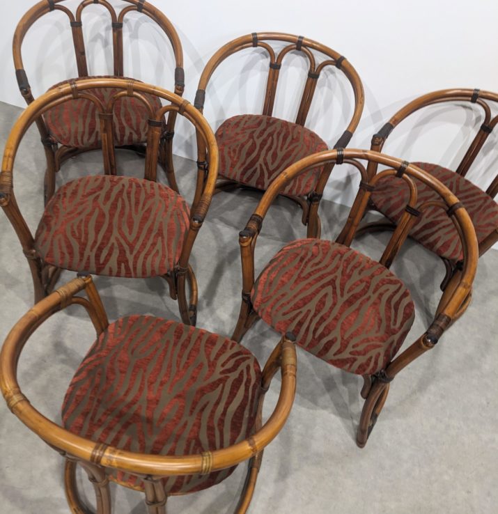 Suite de 6 chaises  bambou – Image 5