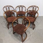 Suite de 6 chaises  bambou – Image 3
