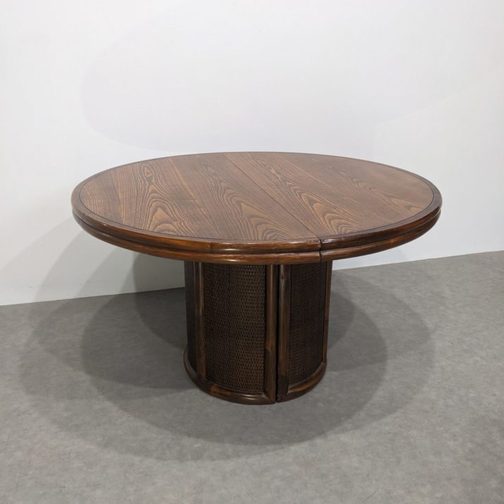 Table ronde extensible rotin