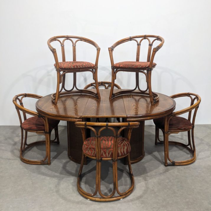 Set table et chaises en bambou