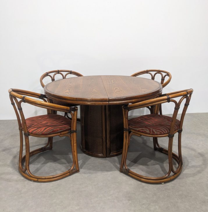 Set table et chaises en bambou – Image 2