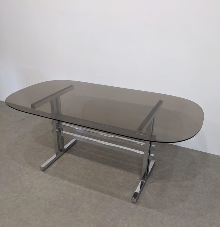 Table verre fumé 70s – Image 8