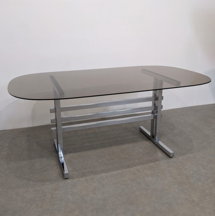 Table verre fumé 70s – Image 5