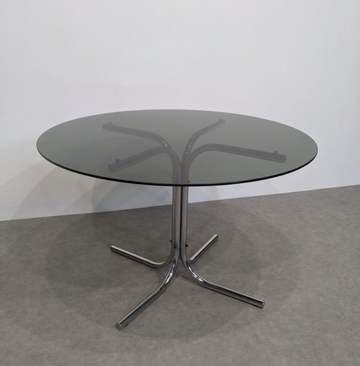 Table ronde chrome & verre – Image 6