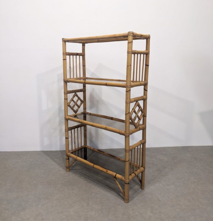 Étagère bambou verre fumé – Image 2