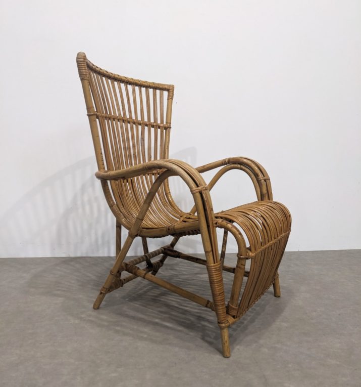 Fauteuil en rotin 70' – Image 4