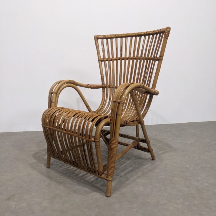Fauteuil en rotin 70'