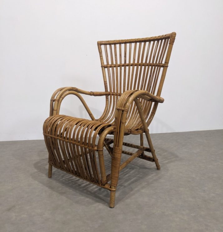 Fauteuil en rotin 70'