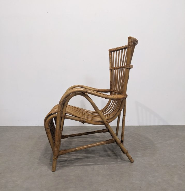 Fauteuil en rotin 70' – Image 3