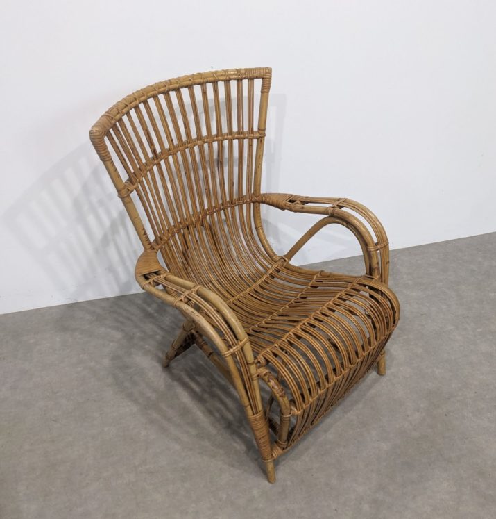Fauteuil en rotin 70' – Image 2