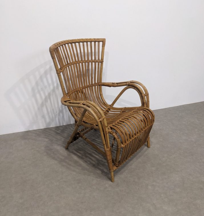 Fauteuil en rotin 70' – Image 6