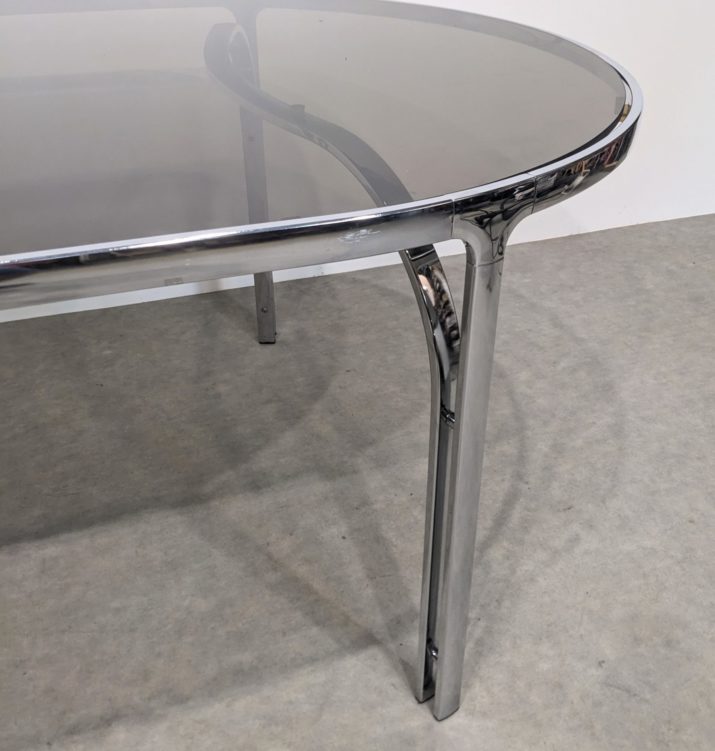 Table ovale verre fumé – Image 5