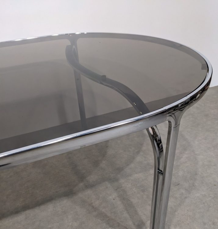 Table ovale verre fumé – Image 2