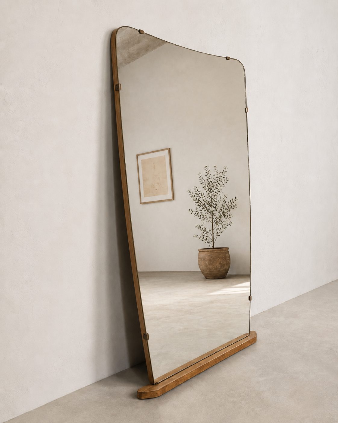 Grand miroir libre à poser Mid-Century
