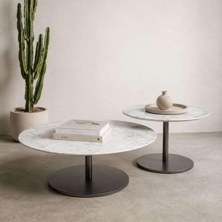Tables gigognes en marbre Marelli