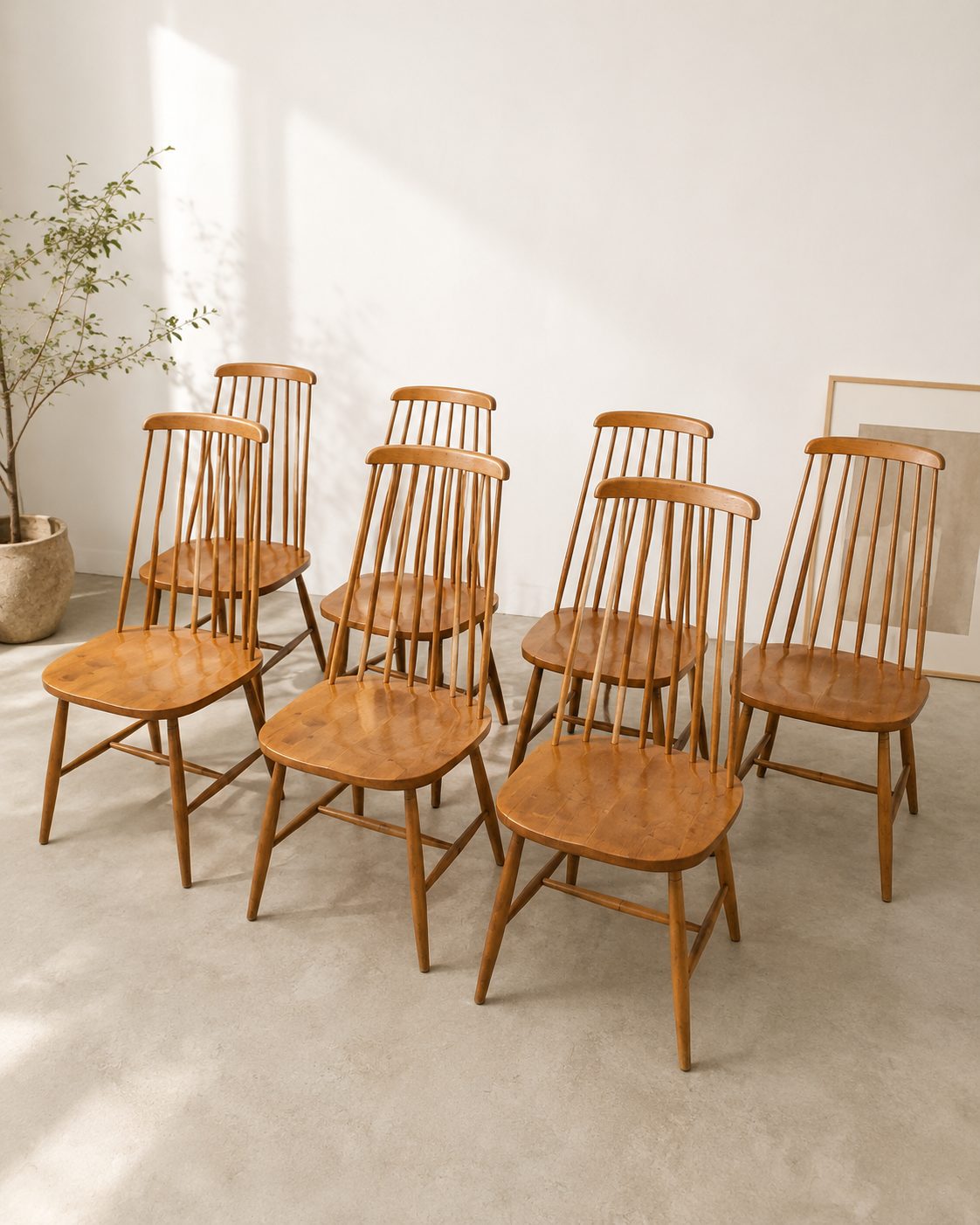 Série de 4 chaises vintage scandinaves