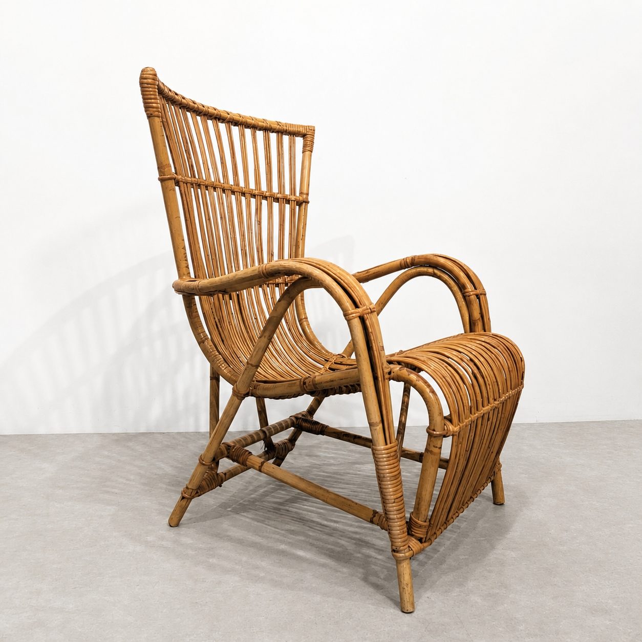Fauteuil en rotin naturel — 1970 – Image 3