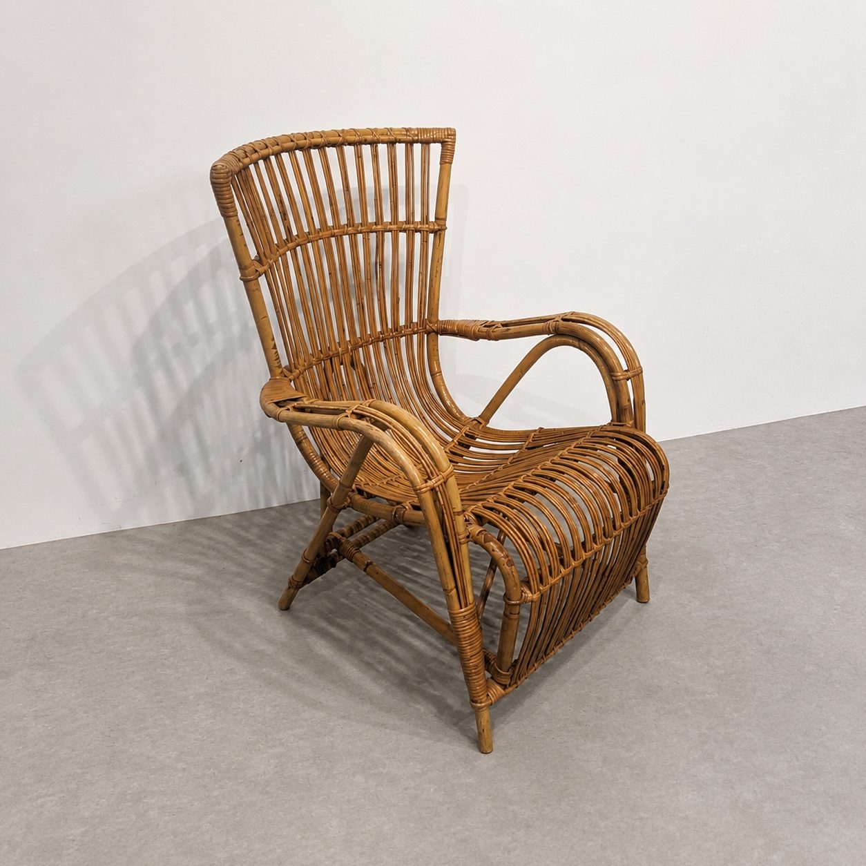Fauteuil en rotin naturel — 1970 – Image 7