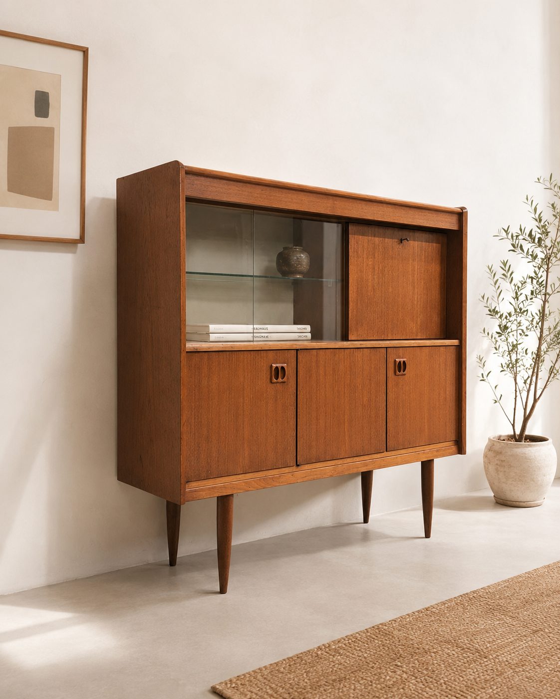 Highboard scandinave vintage en teck