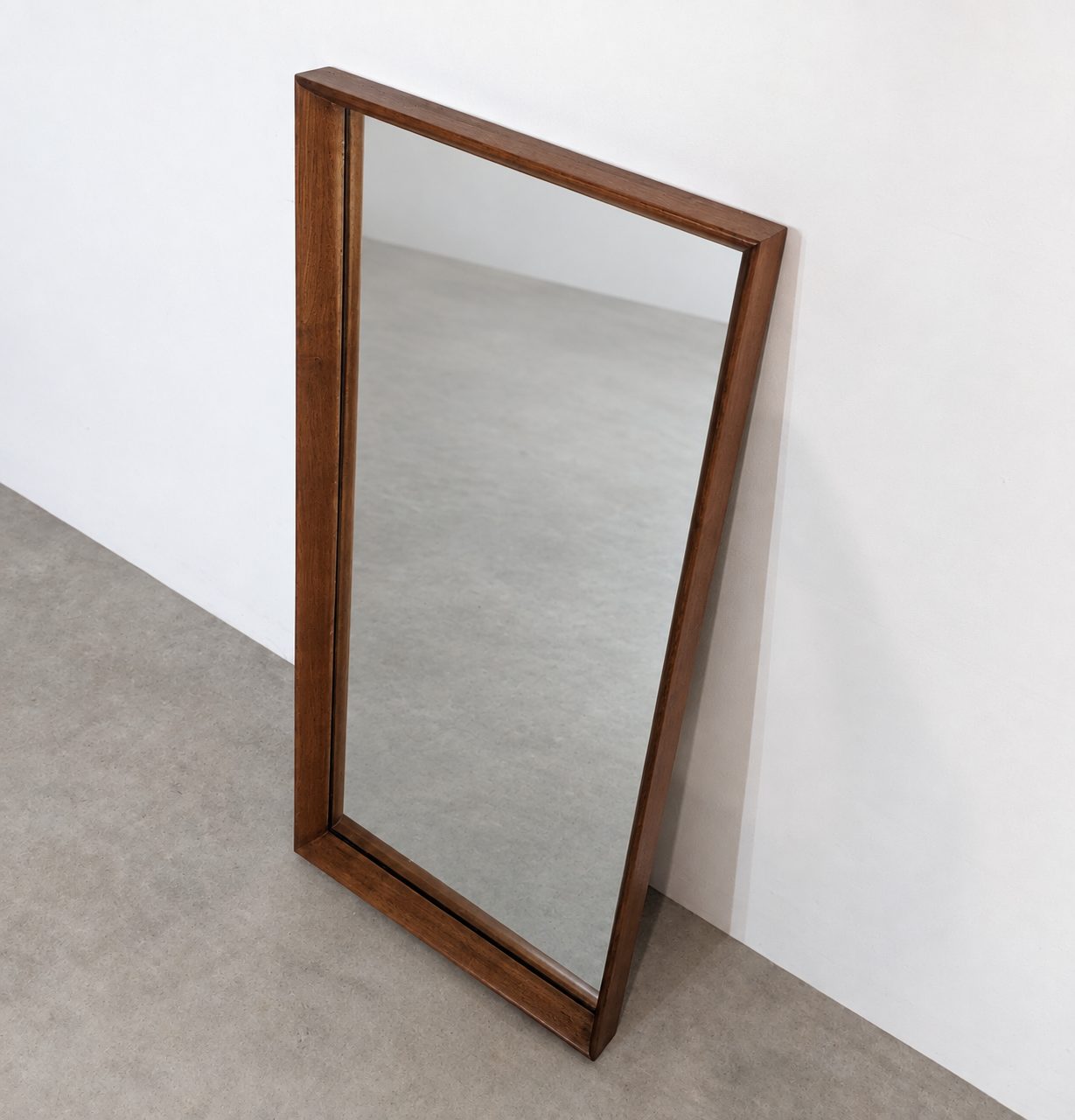 Miroir rectangulaire avec cadre en bois brun – Image 2