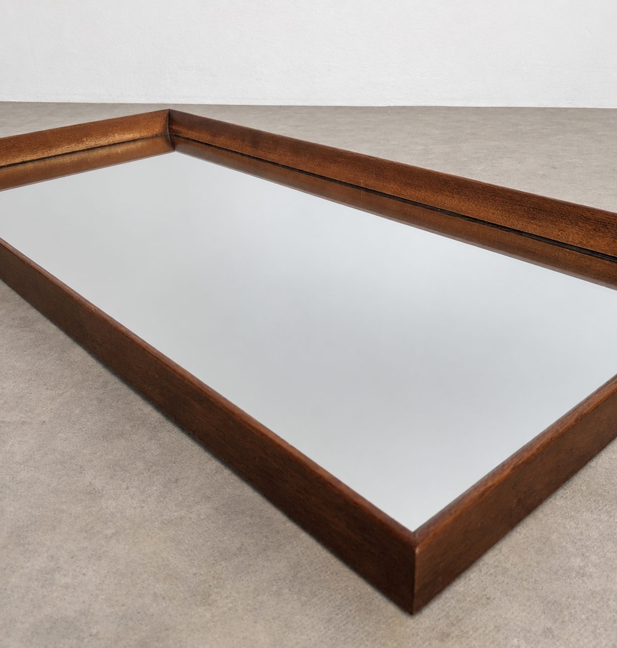 Miroir rectangulaire avec cadre en bois brun – Image 4