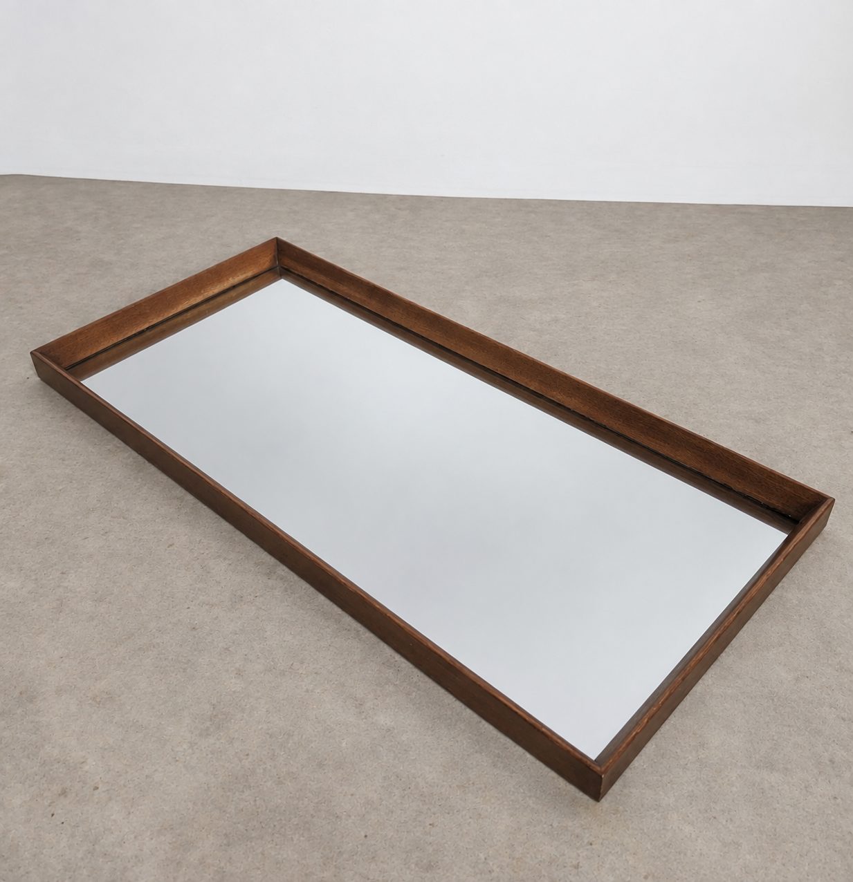 Miroir rectangulaire avec cadre en bois brun – Image 5